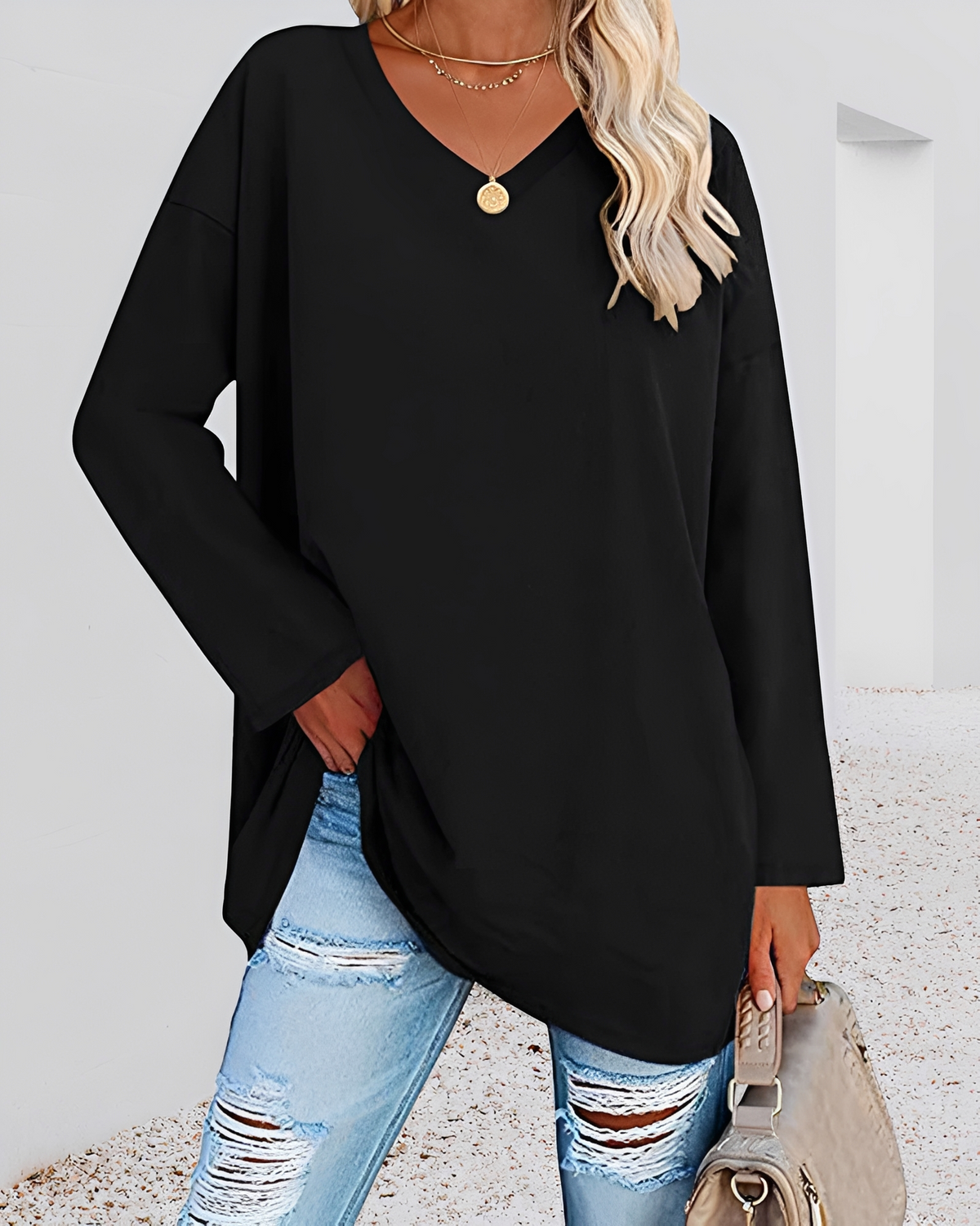 Kendra - Elegantes V-Neck-Shirt mit entspannter Passform