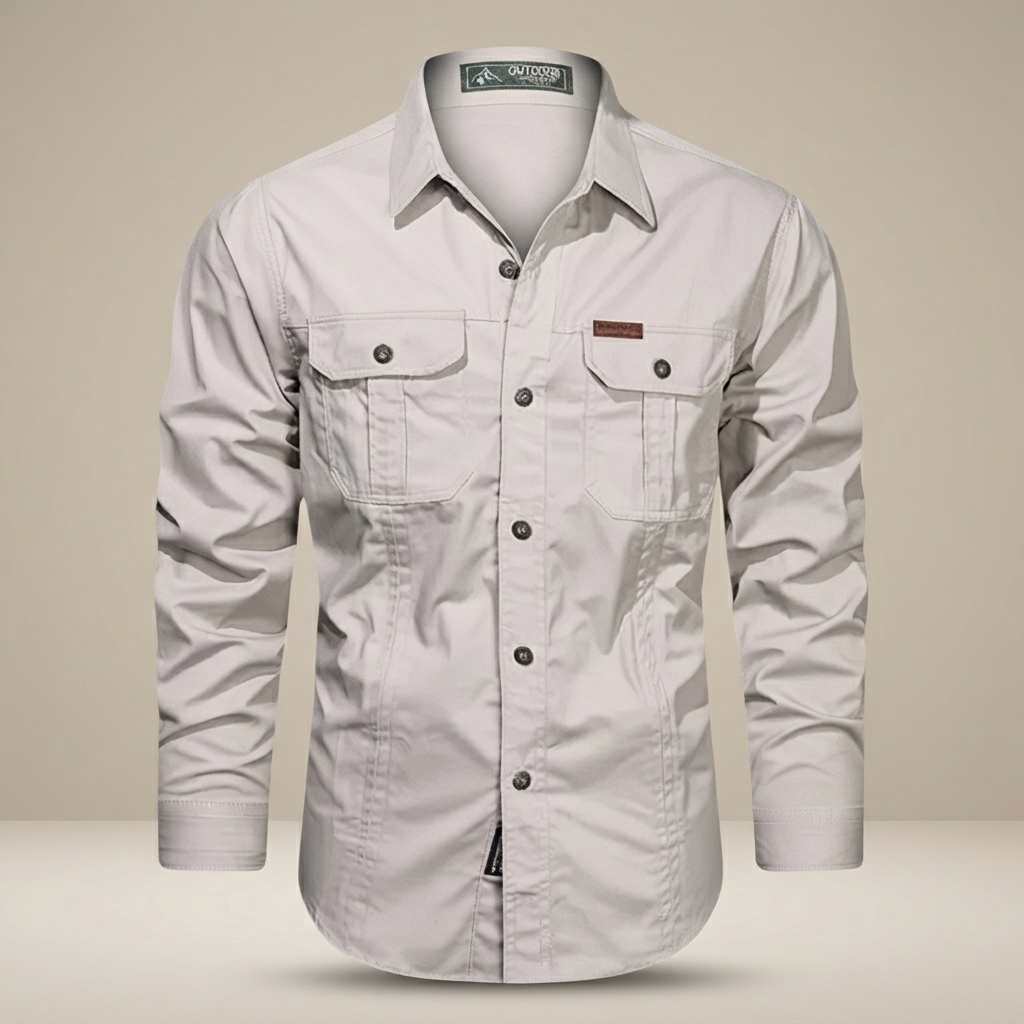 Hayden - Langarm-Cargohemd mit extra Taschen