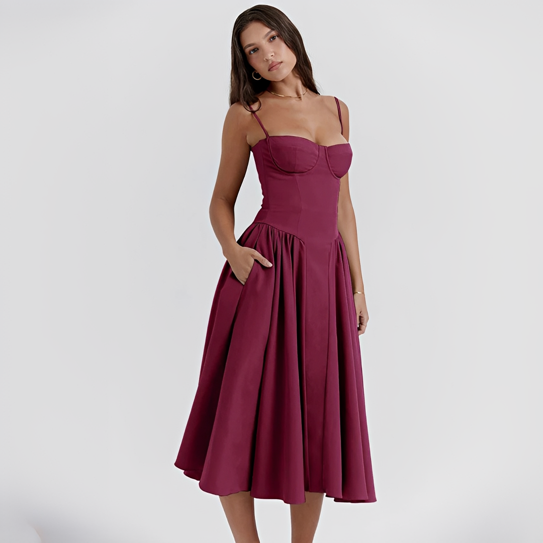 Michaela - Elegantes und stilvolles Kleid in Midi-Länge