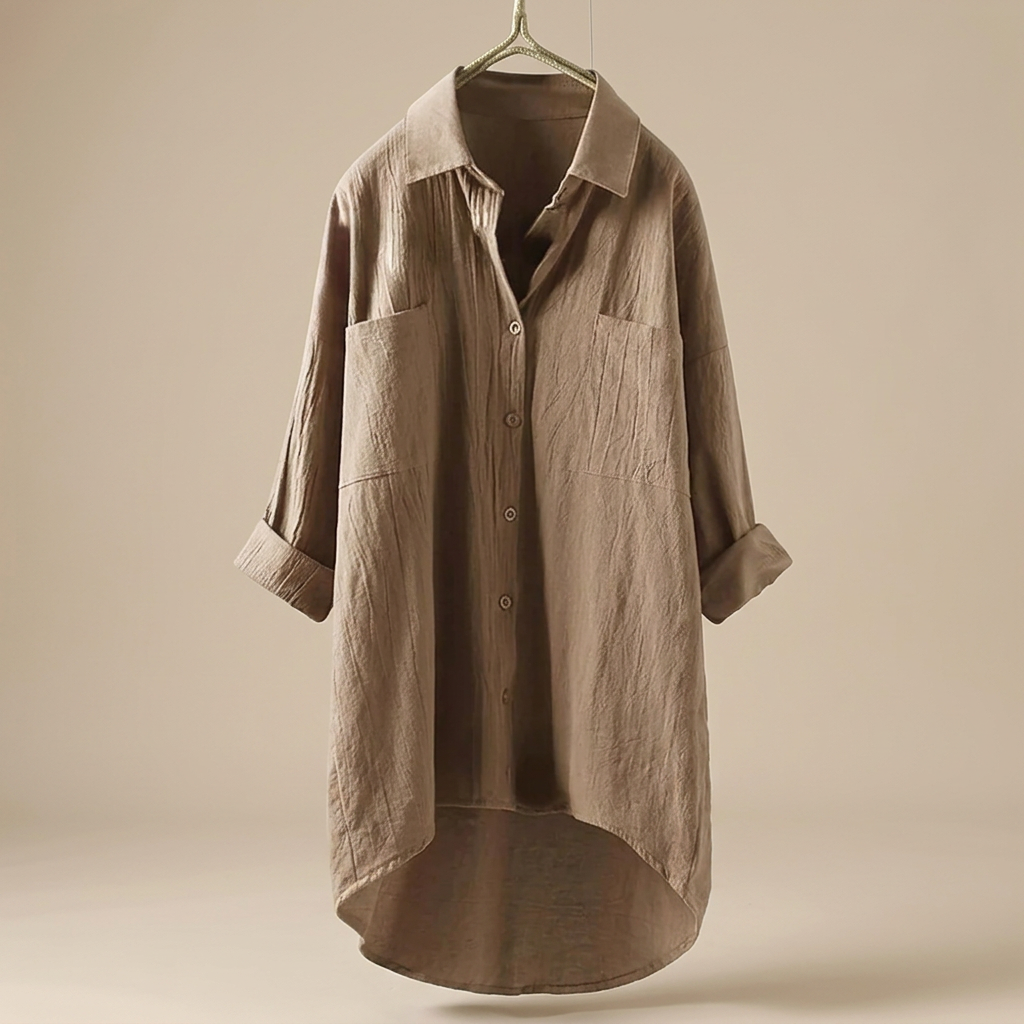 Jacient - Locker geschnittenes Button-Down-Oberteil