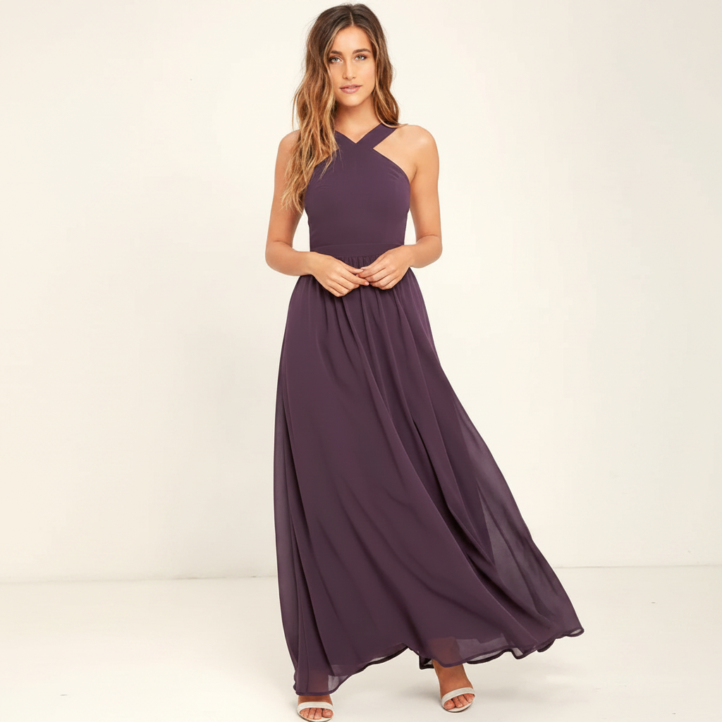 Suzanne - Stilvolles Maxikleid mit gekreuztem Ausschnitt