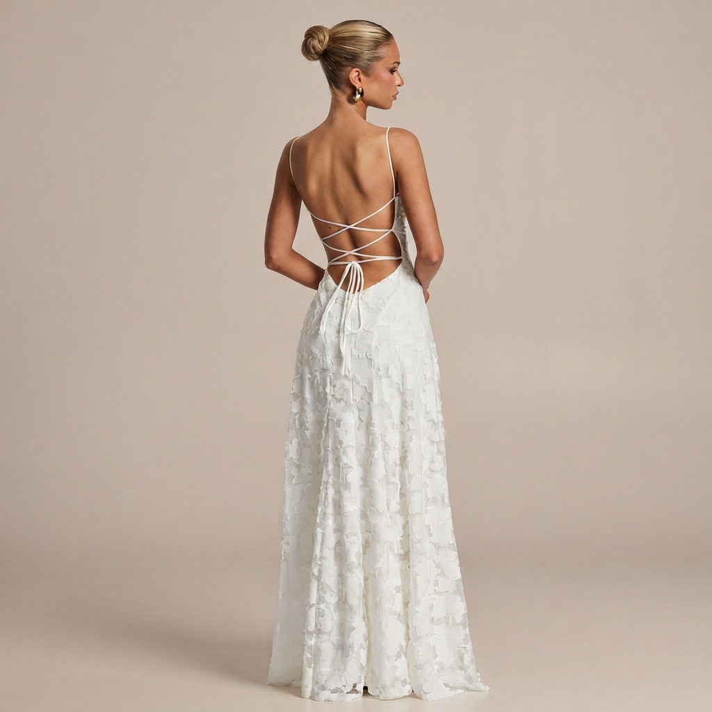 Helena - Elegantes Maxikleid mit offenem Rücken