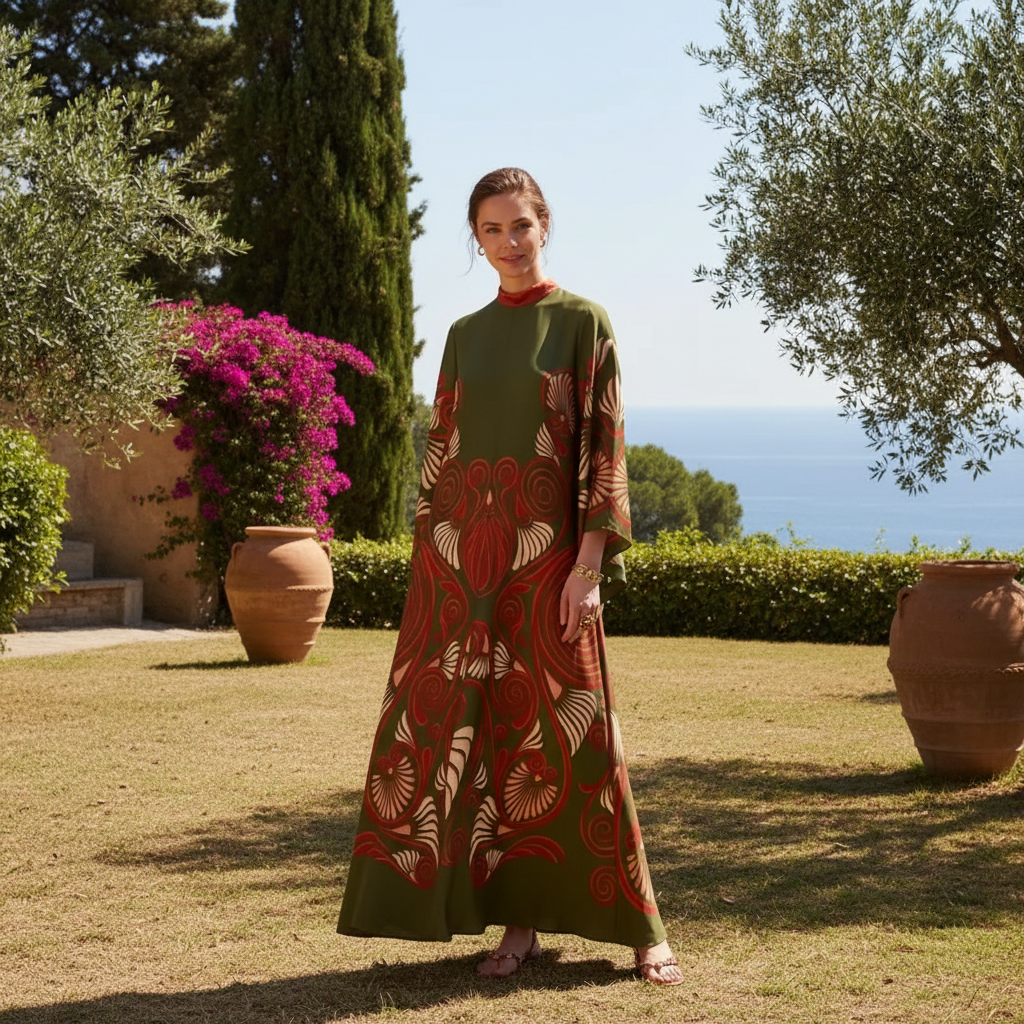 Kymbrea - Elegantes Weitgeschnittenes Maxi-Kleid