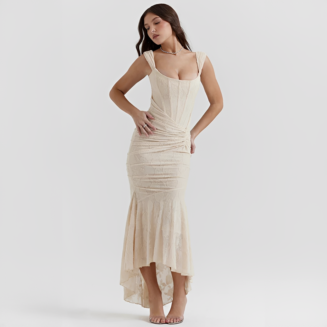 Cynthia - Stilvolles Midikleid zum Wickeln mit Gürtel