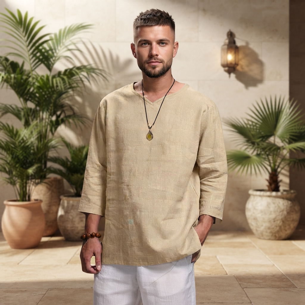 Edwin - Entspanntes Lockeres Shirt mit V-Ausschnitt