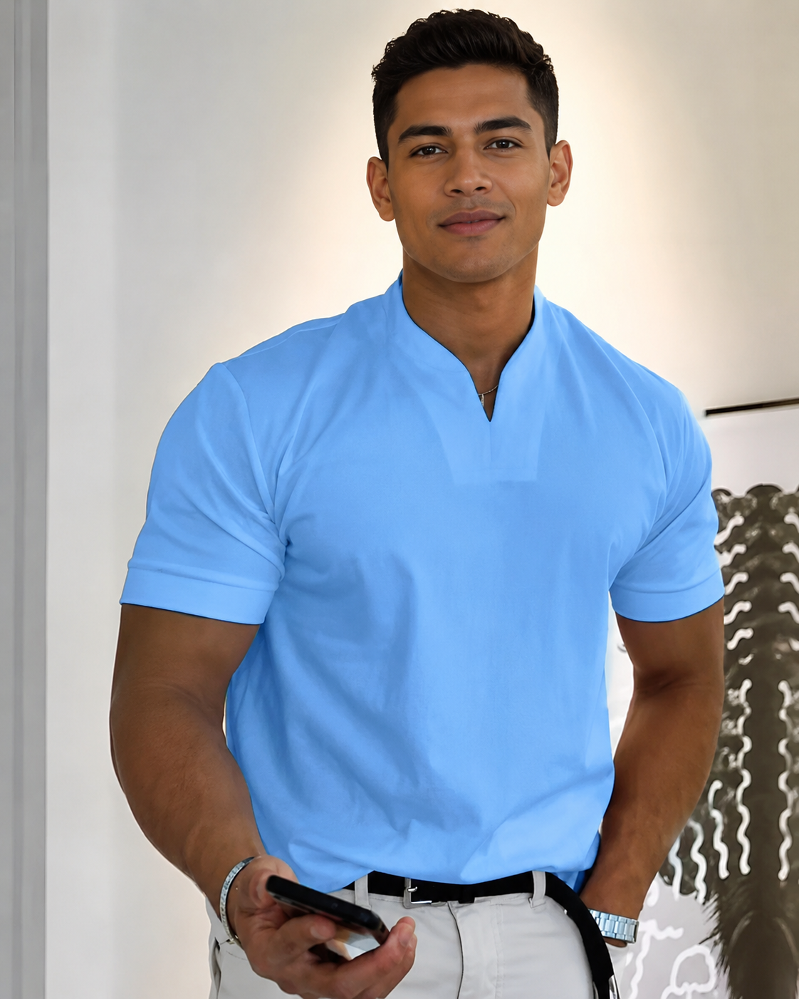 Cédric - Bequemes V-Neck-Shirt