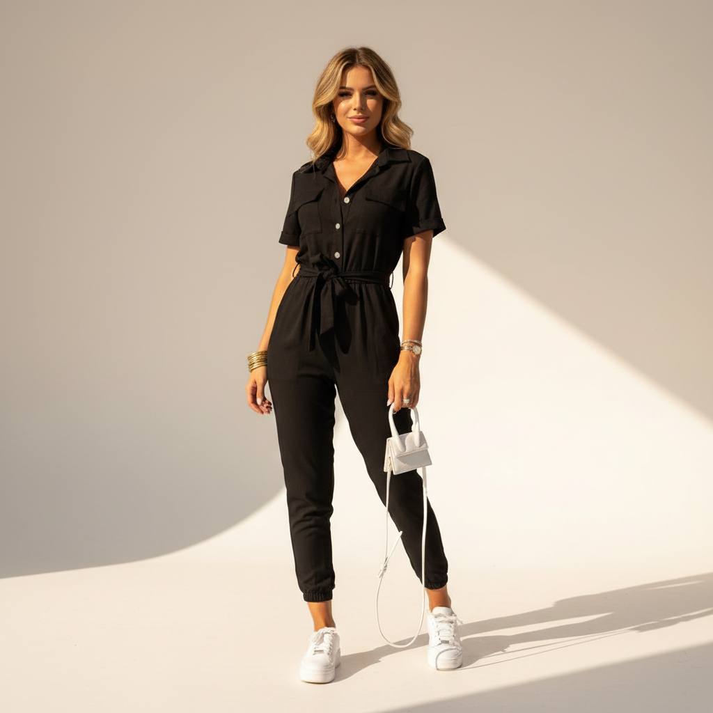 Yanna - Eleganter Einteiler mit Knopfelementen