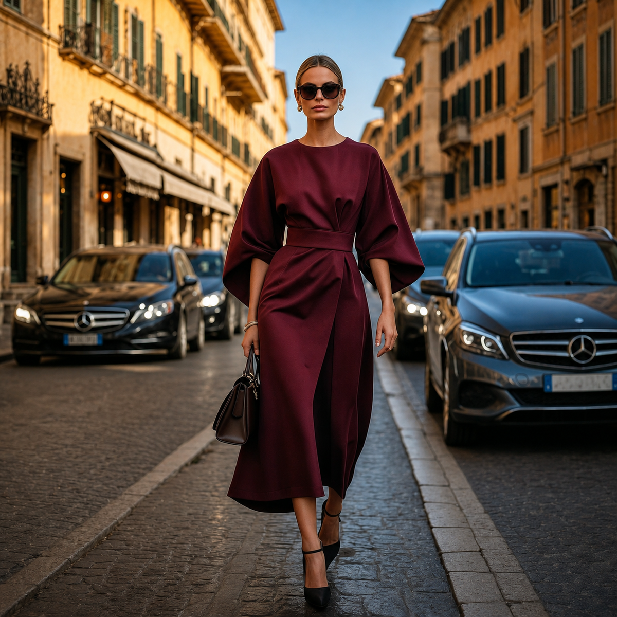 Sonia - Stilvolles Kleid mit Fledermausärmeln