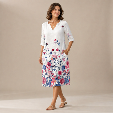 Ninna - Elegantes und figurbetontes V-Ausschnitt-Kleid