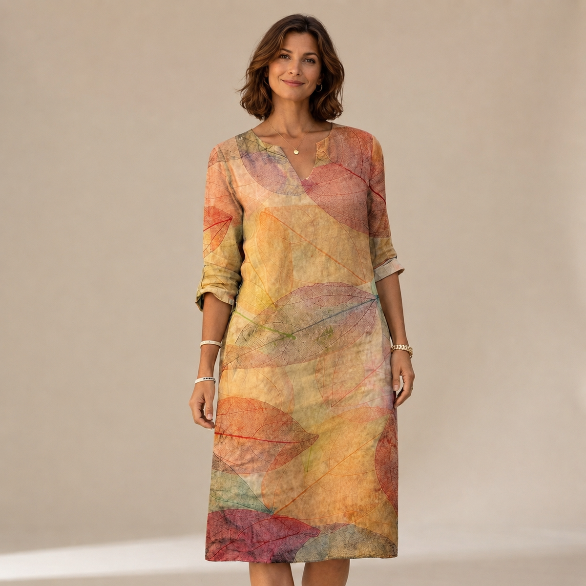 Ninna - Elegantes und figurbetontes V-Ausschnitt-Kleid