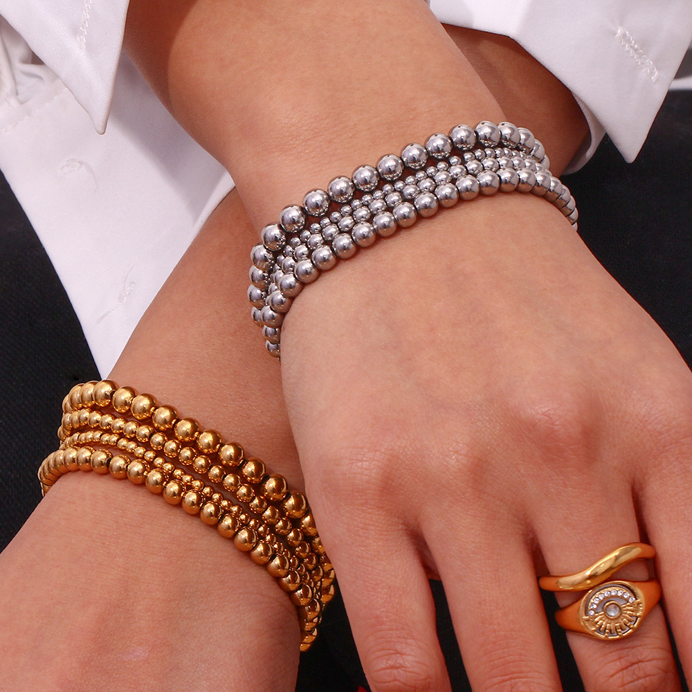 Crea - Stilvolles stapelbares goldenes Metallarmband (4mm)