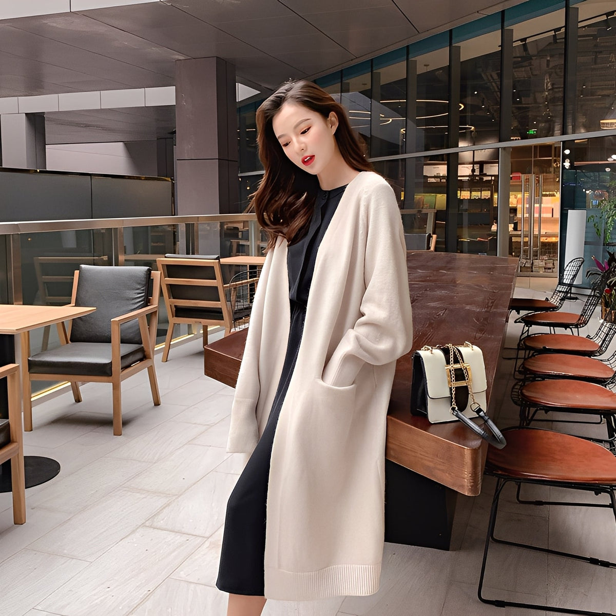 Claudie - Damen-Cardigan im klassischen langen Stil