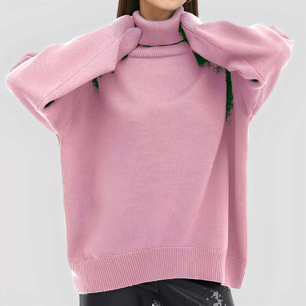 Nylah - Einfacher, übergroßer Damen-Rollkragenpullover