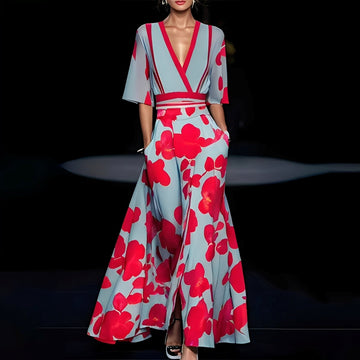 Debora - Langes Kleid mit Blumenmuster für Damen