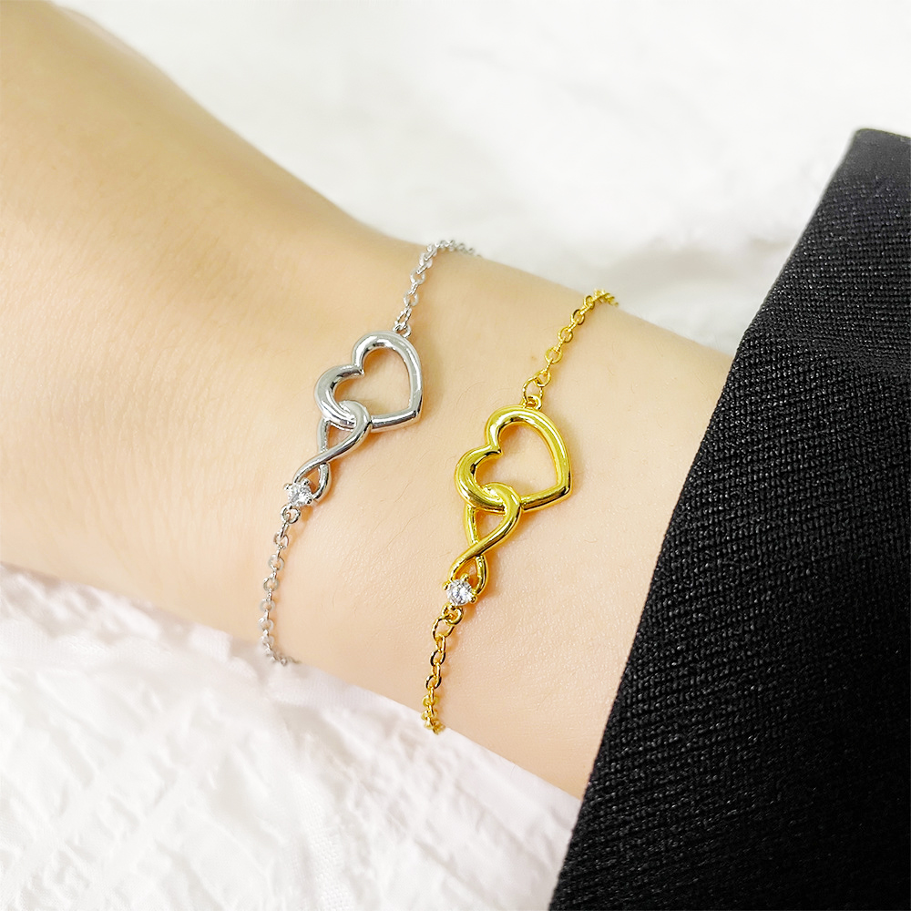 Unendliches Herzarmband - Feines CZ-Armband