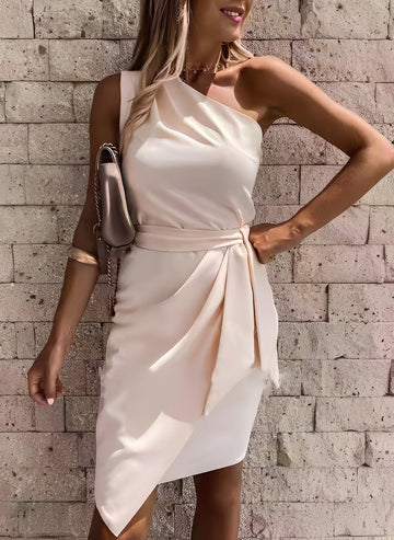 Rhea - Elegantes One-Shoulder-Kleid mit Taillenband für Damen