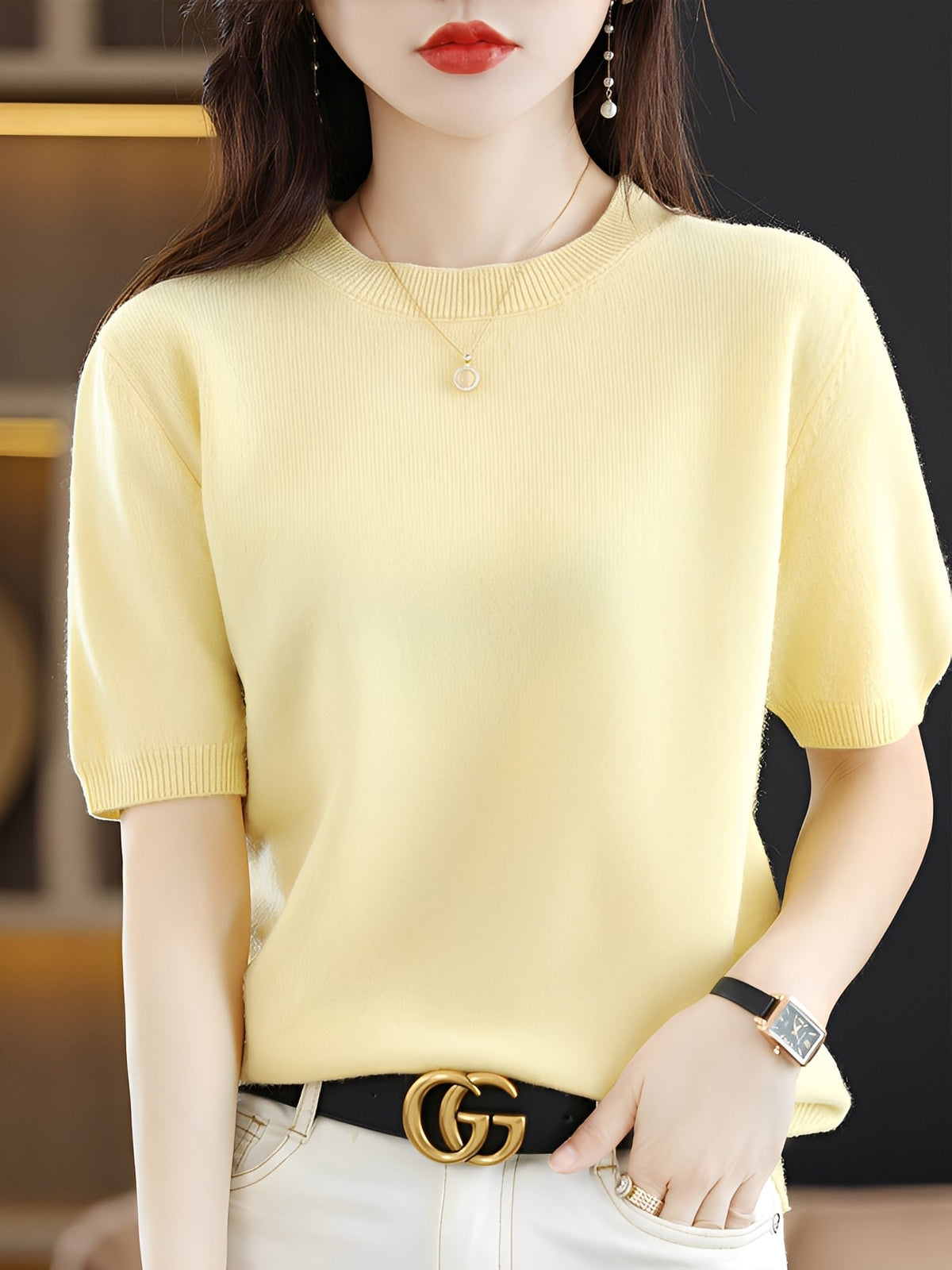 Blandine - Kurzarm-Pullover für Damen