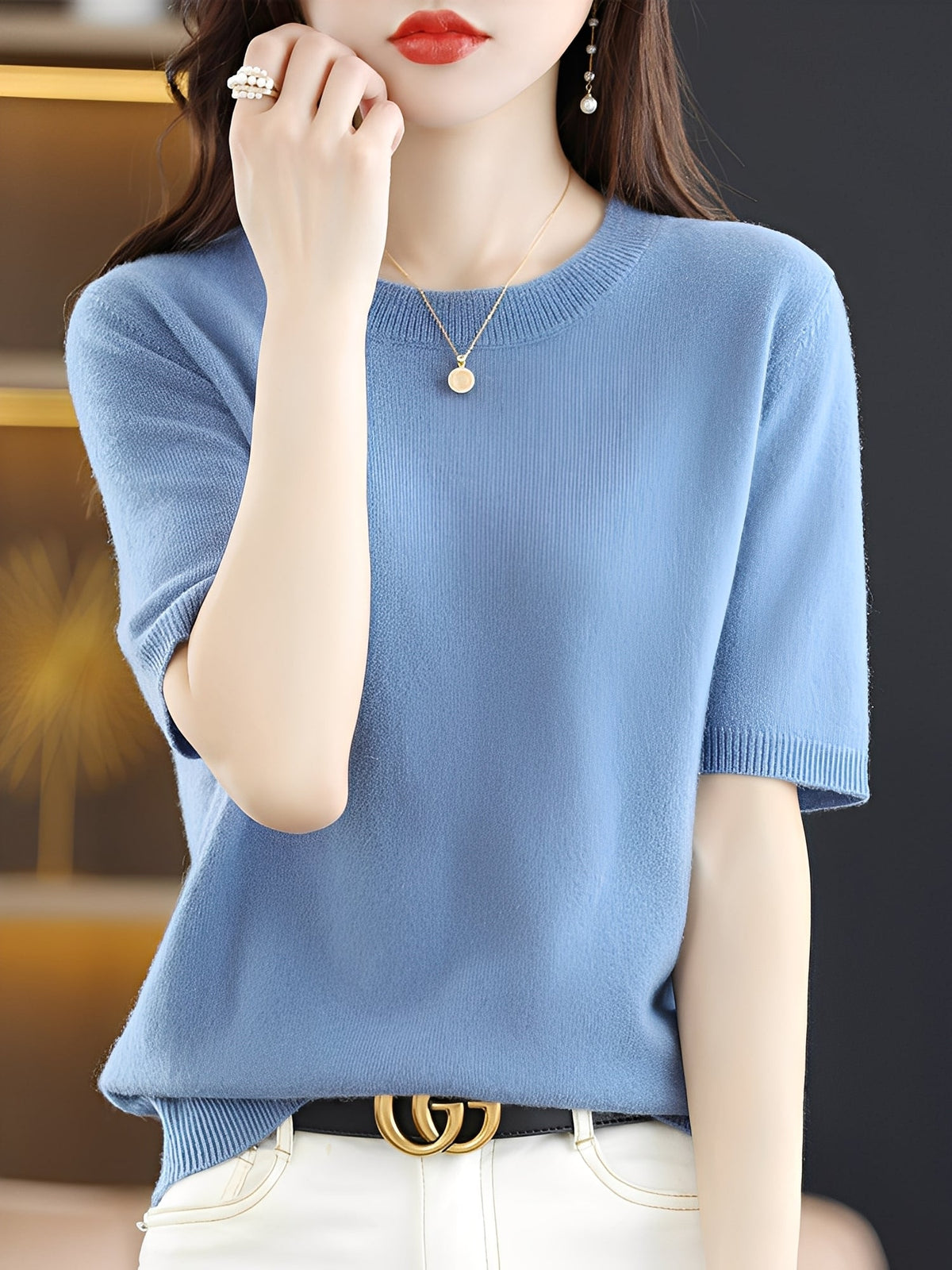 Blandine - Kurzarm-Pullover für Damen