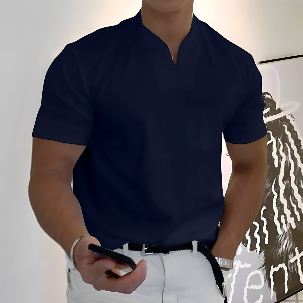 Joel - Herrenhemd mit elastischem Bund für einen entspannten Look