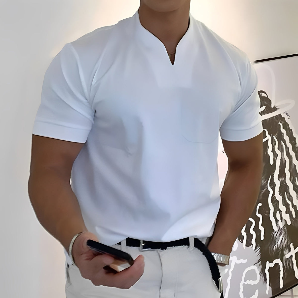 Joel - Herrenhemd mit elastischem Bund für einen entspannten Look