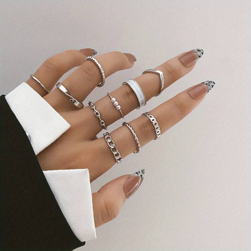 10 Stück modische Ringe - Mix & Match Ringe