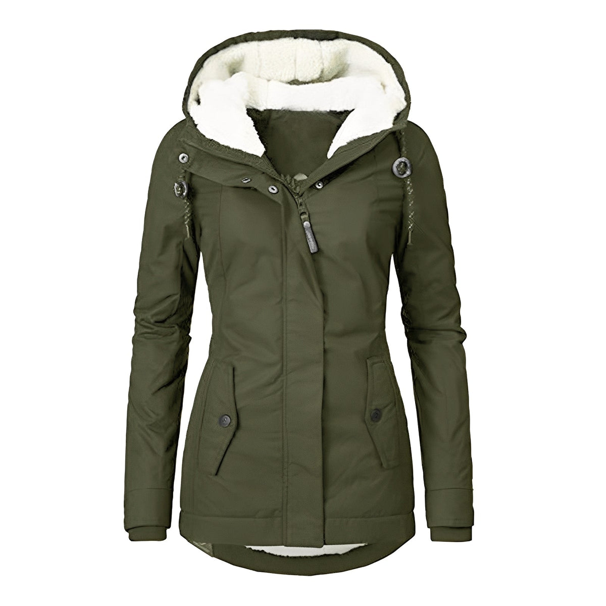 Earleen - Angenehme und flauschige Jacke mit Kapuze