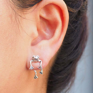 Bezaubernder Schwimmender Frosch - Mini-Frosch-Ohrringe