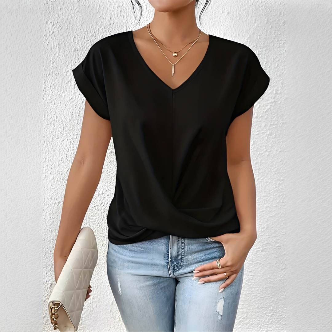 Velanie - Weites Shirt mit V-Ausschnitt