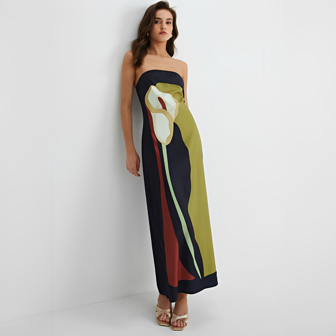 Delaney - Elegantes Kleid mit Blumendesign und Tube-Top