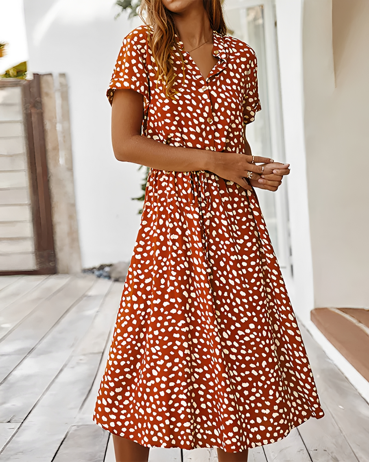 Shannon - Elegantes Midikleid mit V-Ausschnitt