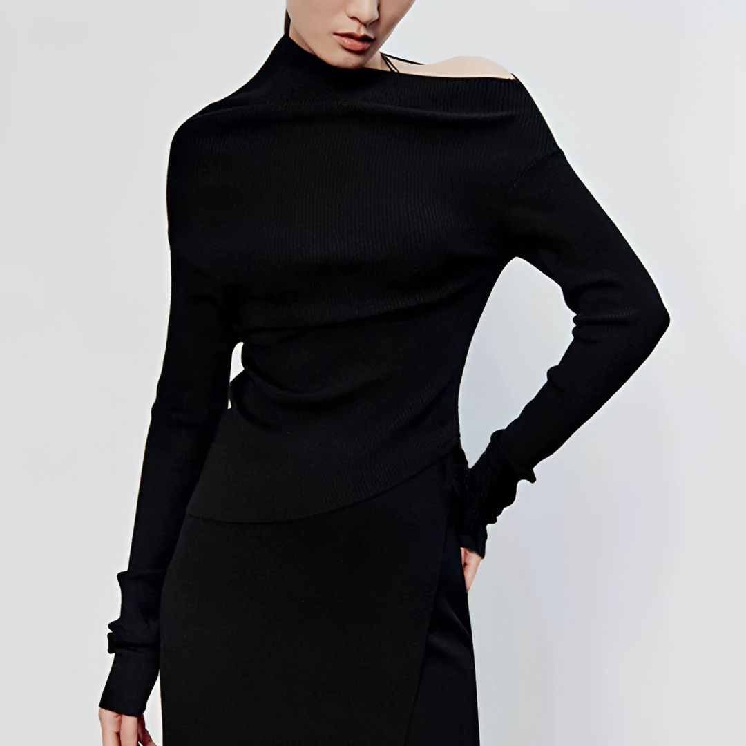 Larissa - Langärmliges Oberteil mit asymmetrischem Design