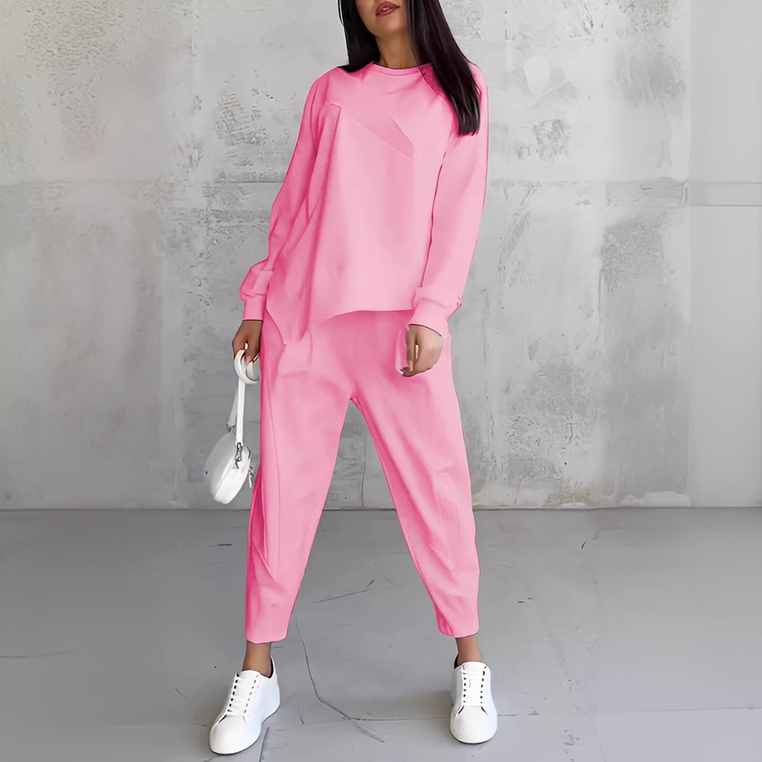 Mélisande - Damen-Set aus Pullover mit Rundhals und Hose