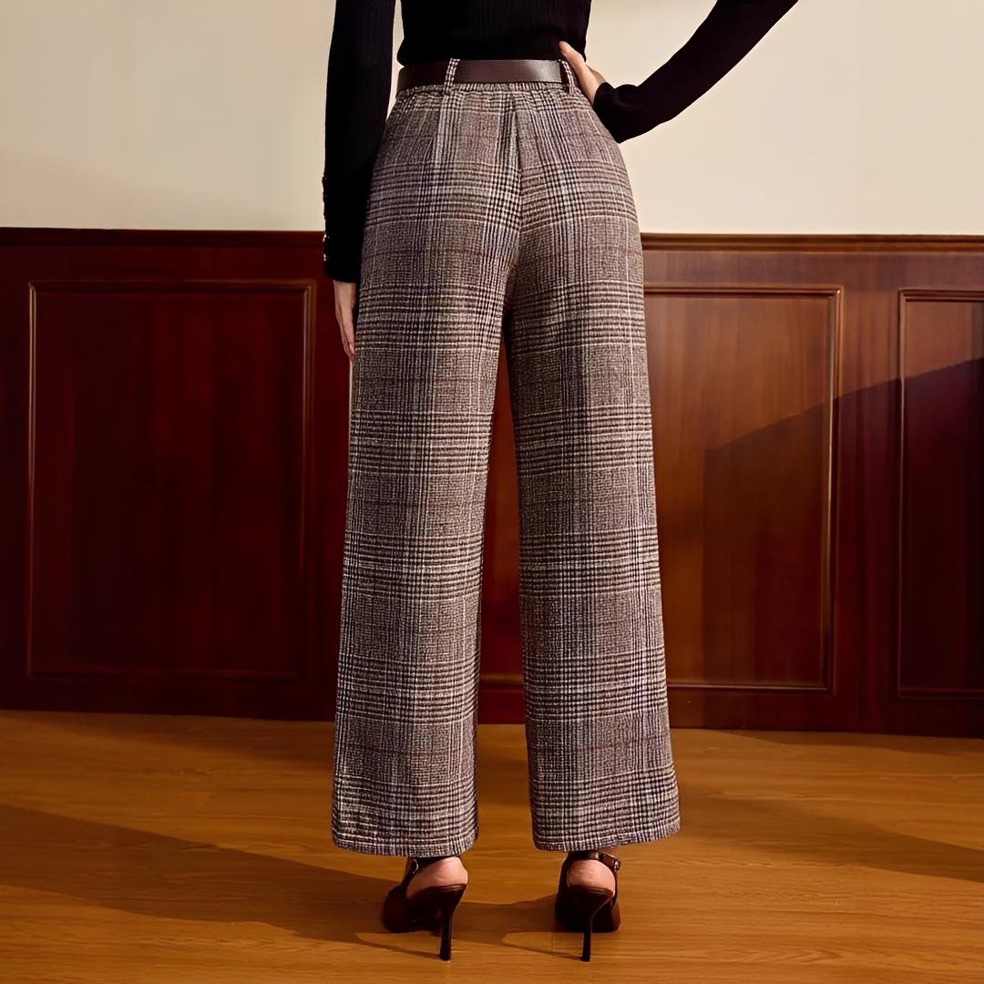 Christabel - Hochtaillierte Hose mit Karomuster