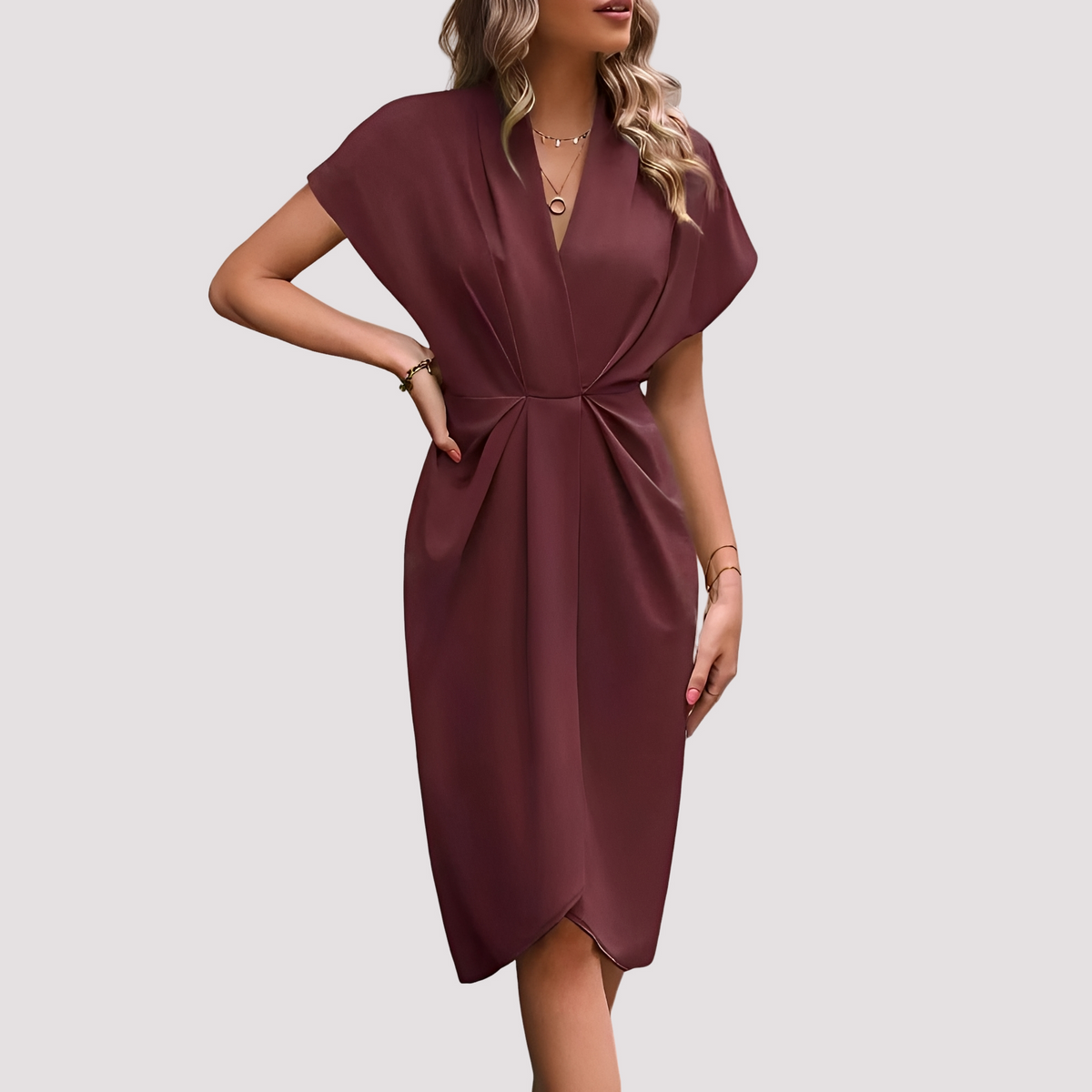 Gwen - Stilvolles Midikleid mit Schlitz