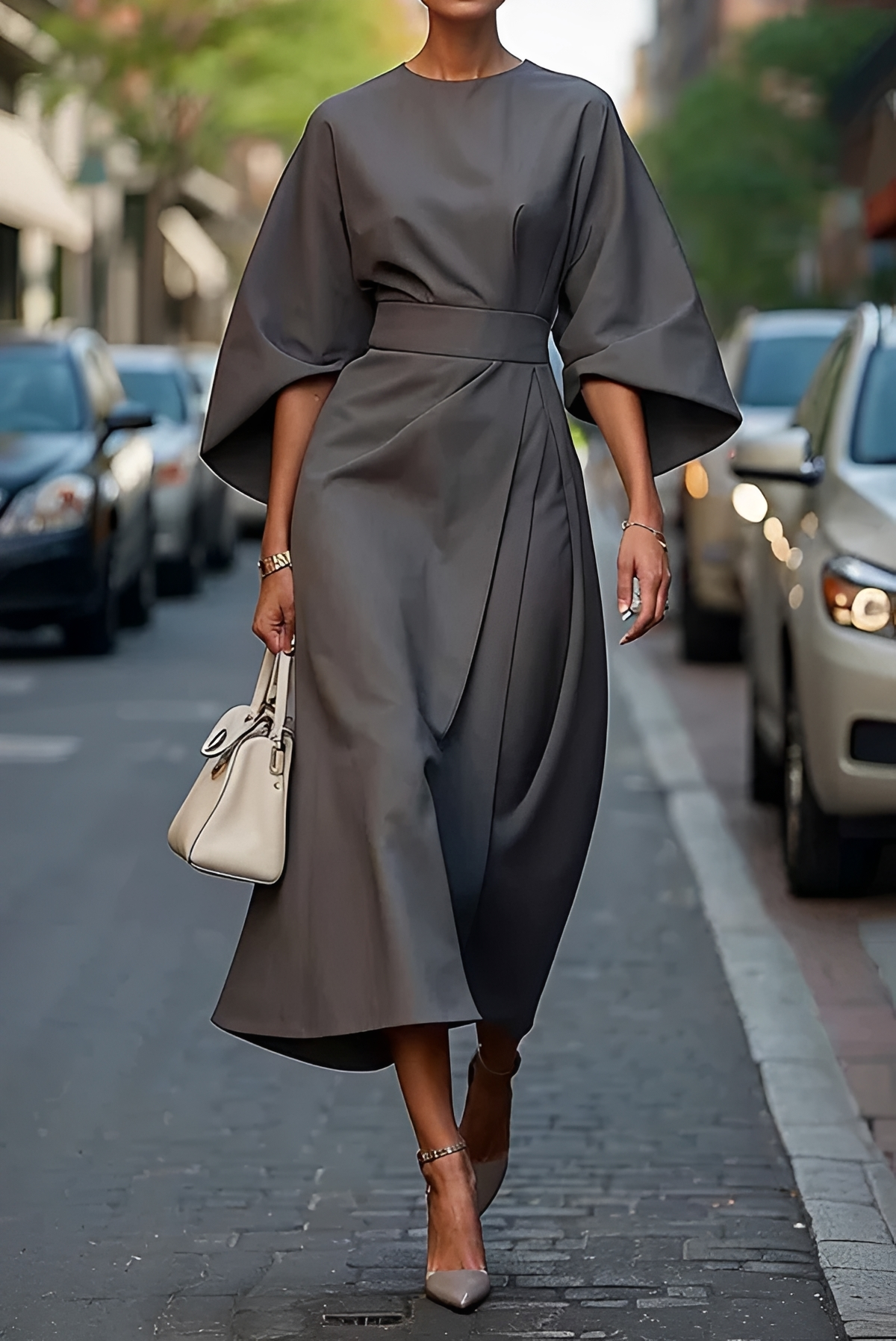 Vera - Schickes Midikleid mit Gürtel