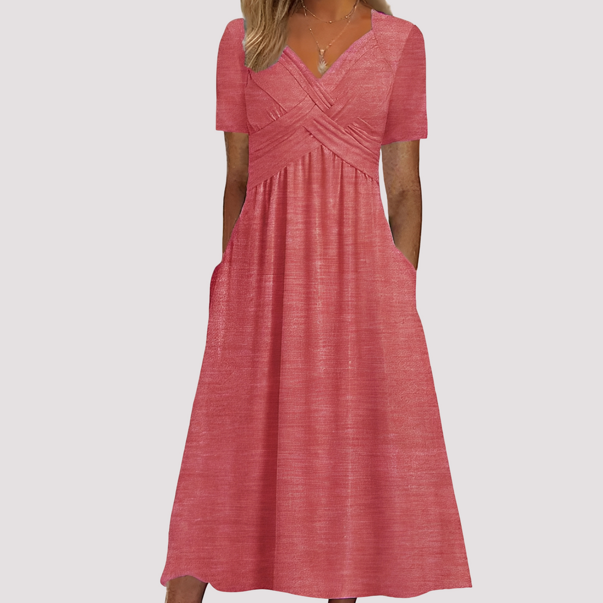 Gabriella - Stilvolles Midikleid mit V-Ausschnitt für Damen