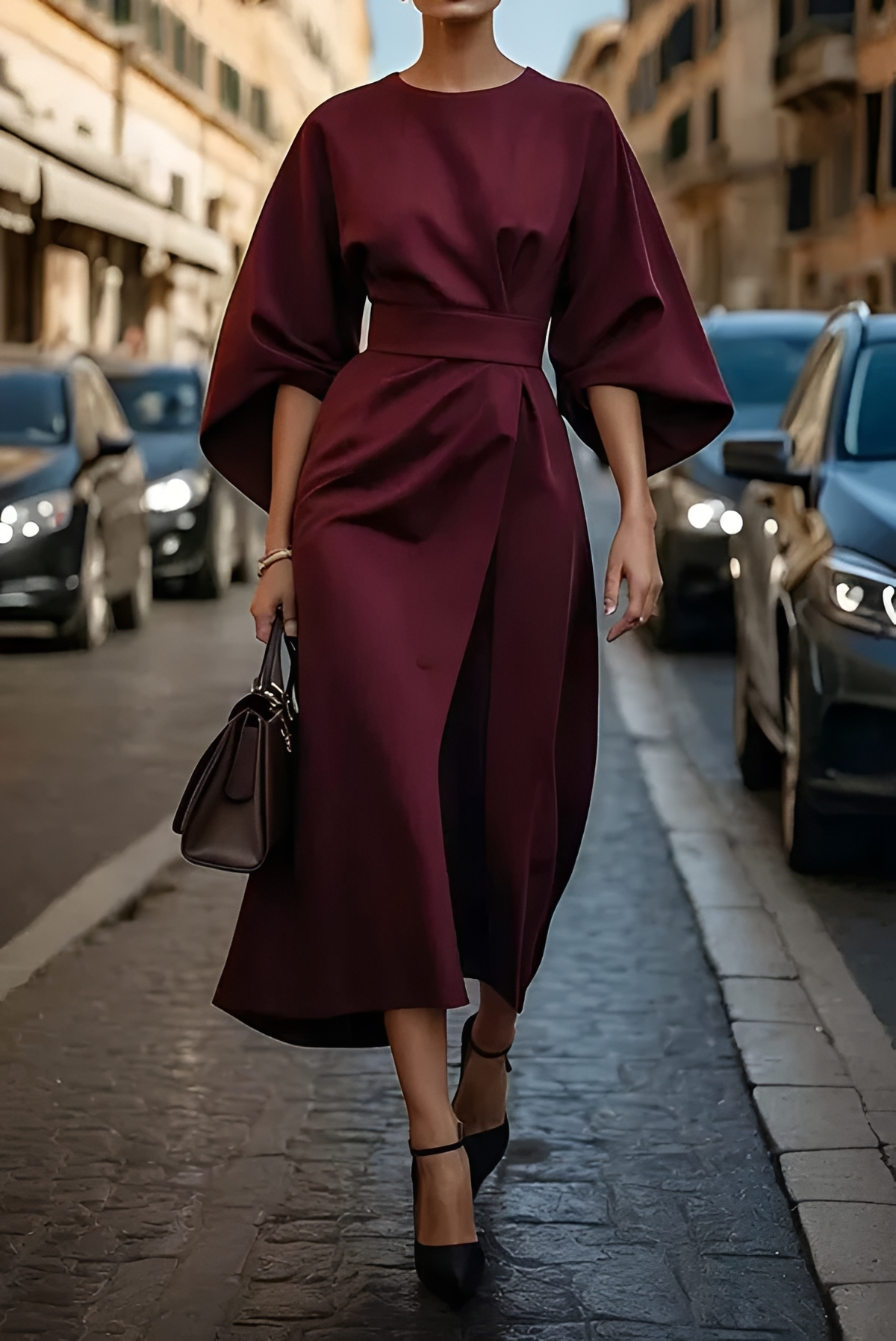 Vera - Schickes Midikleid mit Gürtel