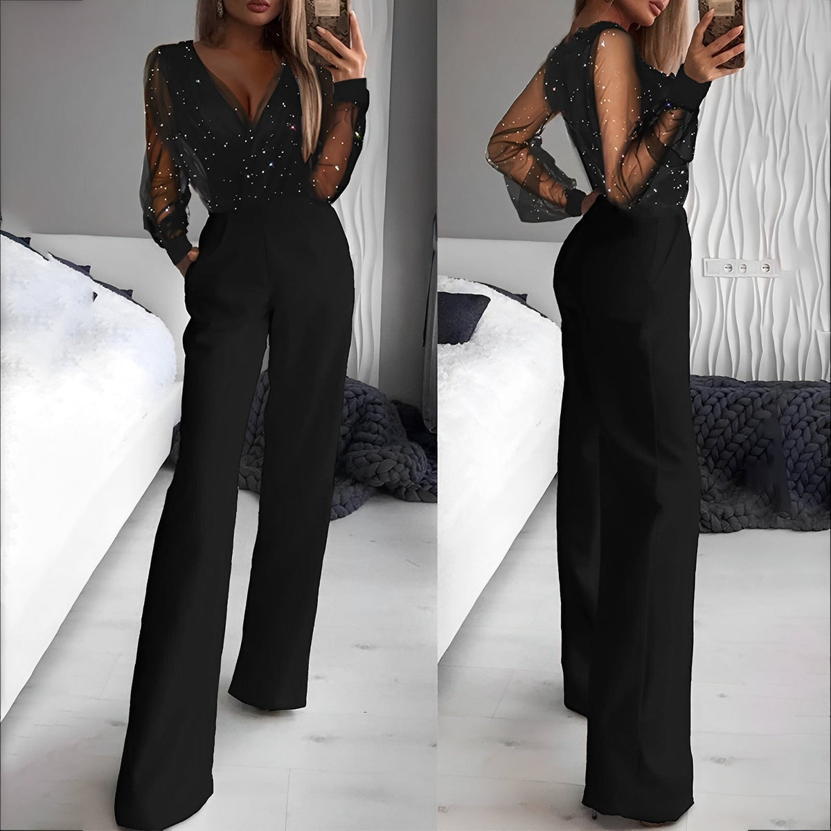 Catherina - Stylischer Damen-Jumpsuit mit V-Ausschnitt