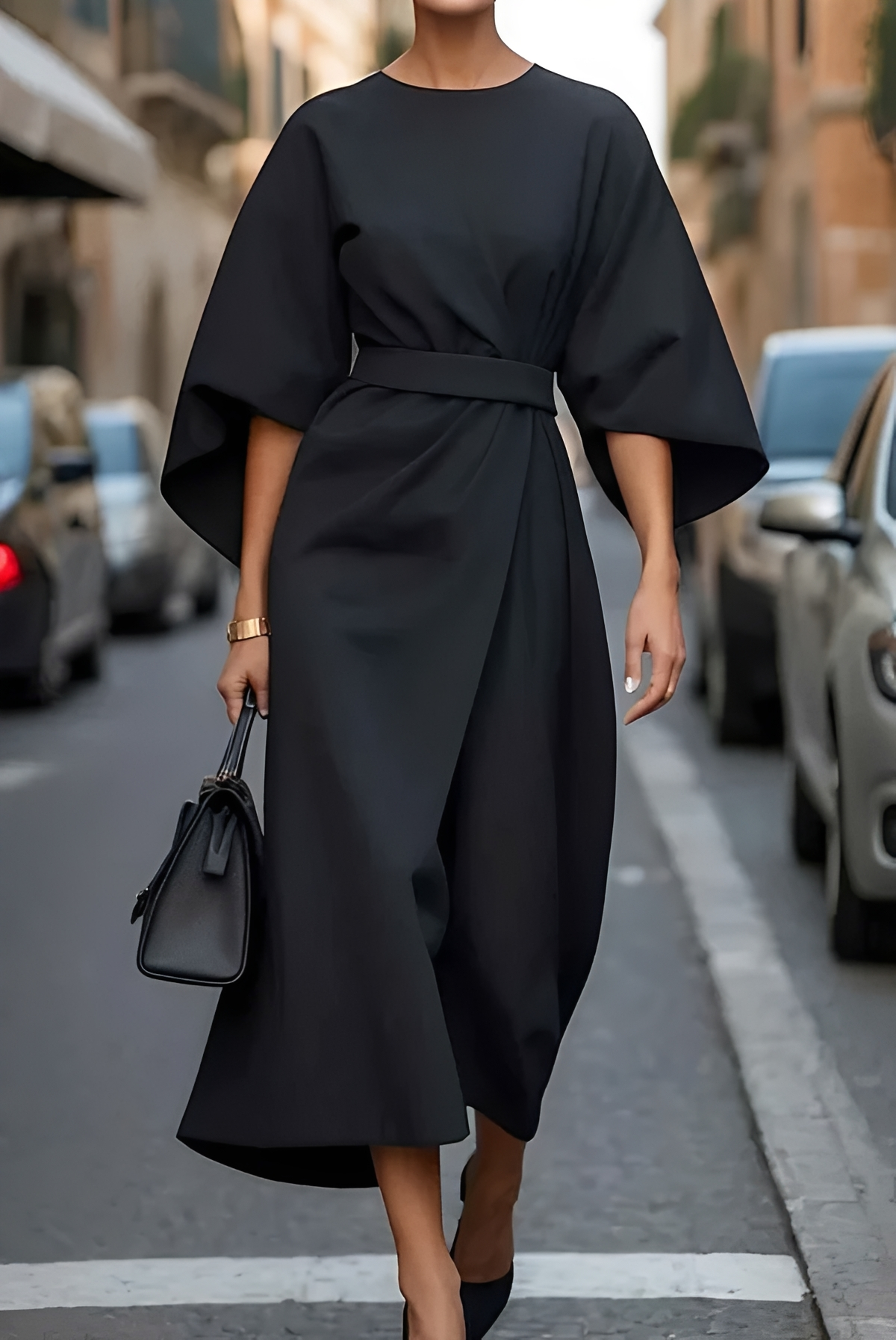 Vera - Schickes Midikleid mit Gürtel