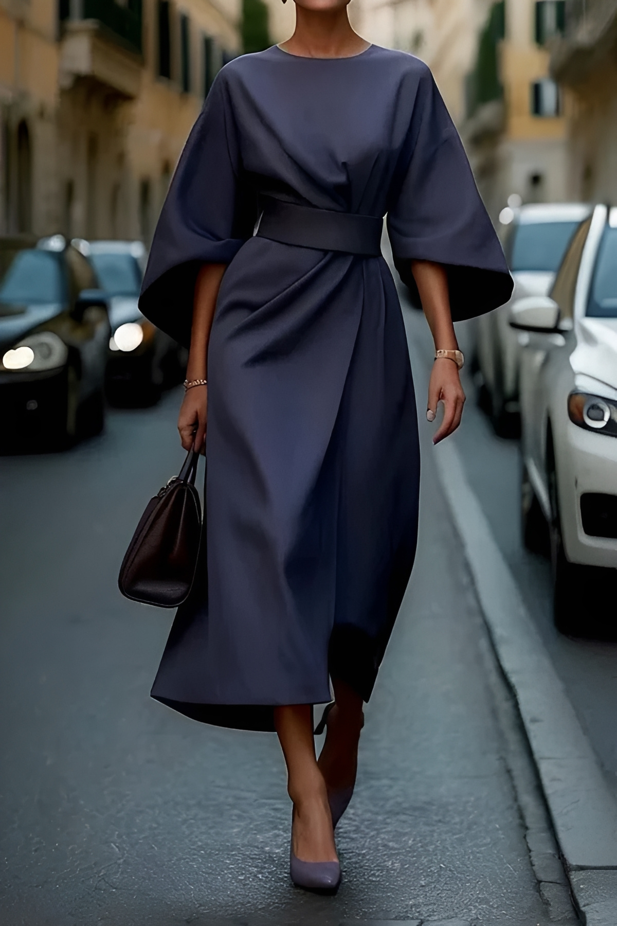 Vera - Schickes Midikleid mit Gürtel