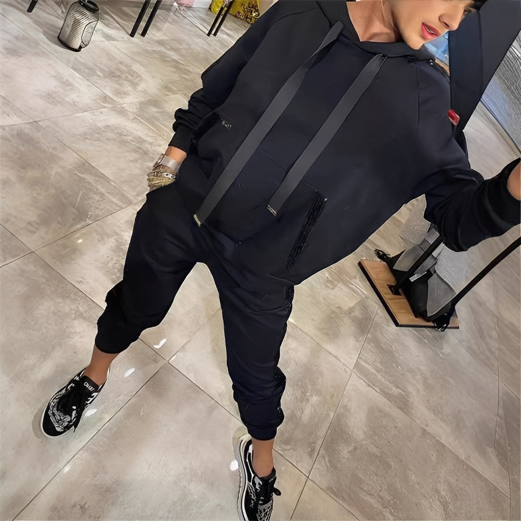 Tiffany - Elegantes Set aus Kapuzenpullover und Hose für Damen