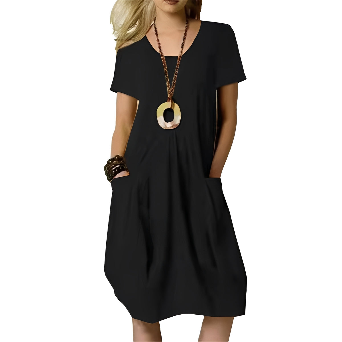 Sabrina - Stilvolles, locker sitzendes Kleid mit Rundhalsausschnitt für Damen