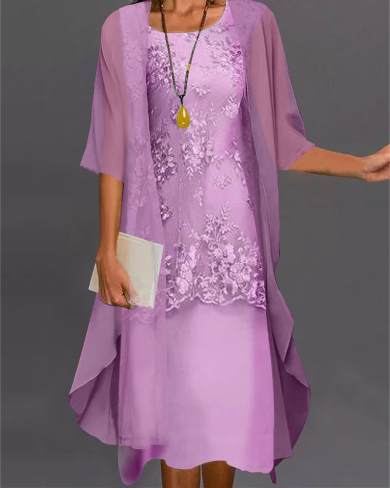 Chona - Elegantes zweiteiliges Kleid aus Chiffon