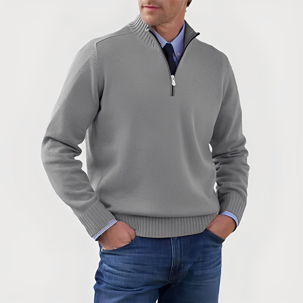 Nolan - Bequemer Pullover mit halbem Reißverschluss