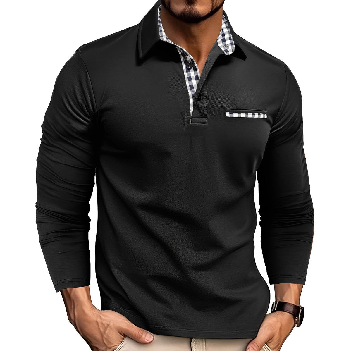 Charel - Lässiges Langarm-Polohemd für Herren