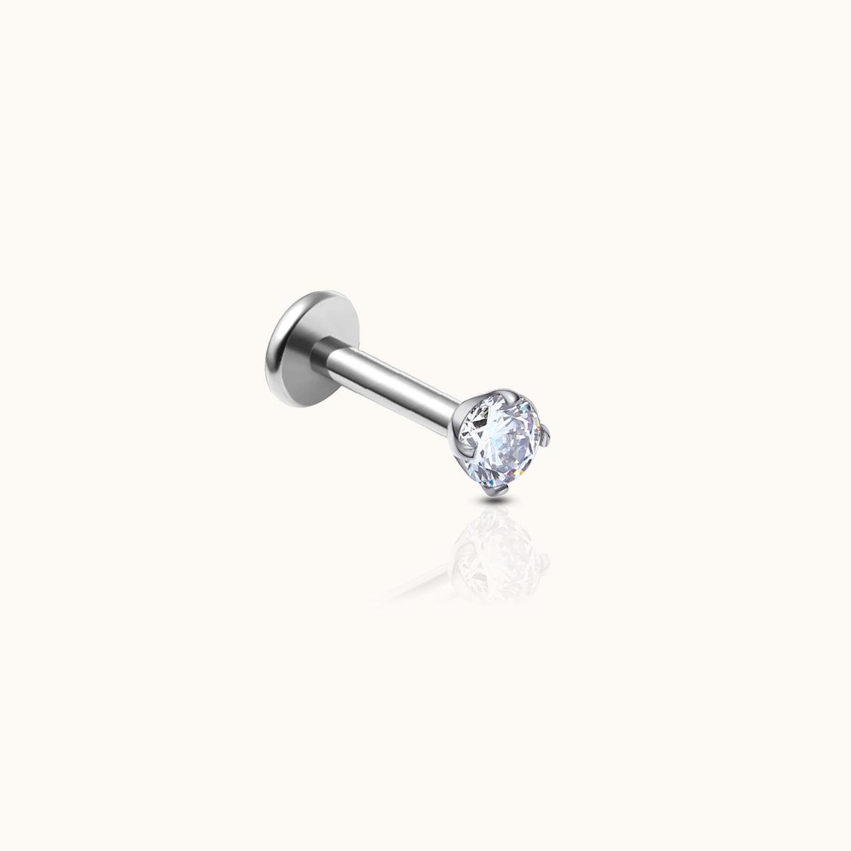Flache Ohrringe ohne Schraube, 2 mm