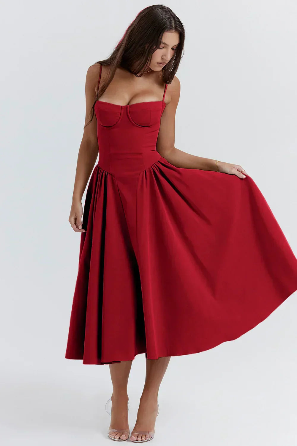 Cheri - Midikleid mit Trägern und freiem Rücken