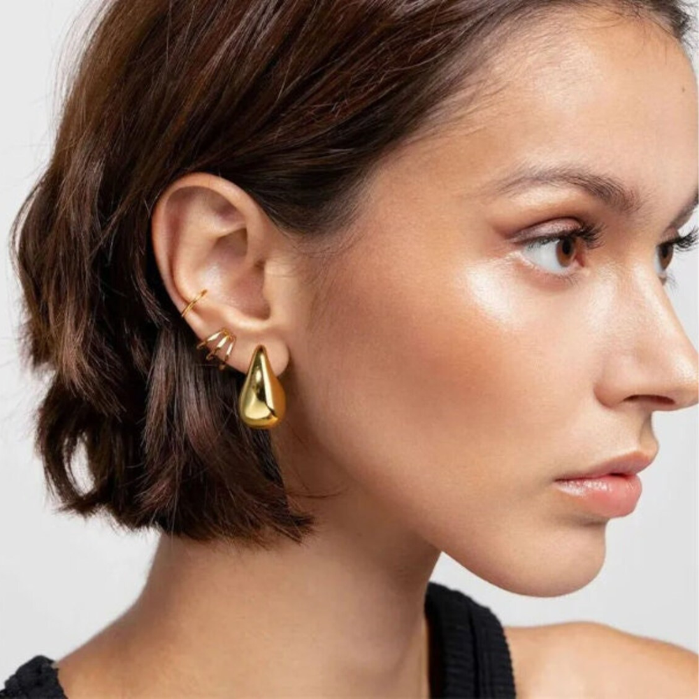 Chunky Waterdrop Ohrringe - Große Ohrringe in Gold