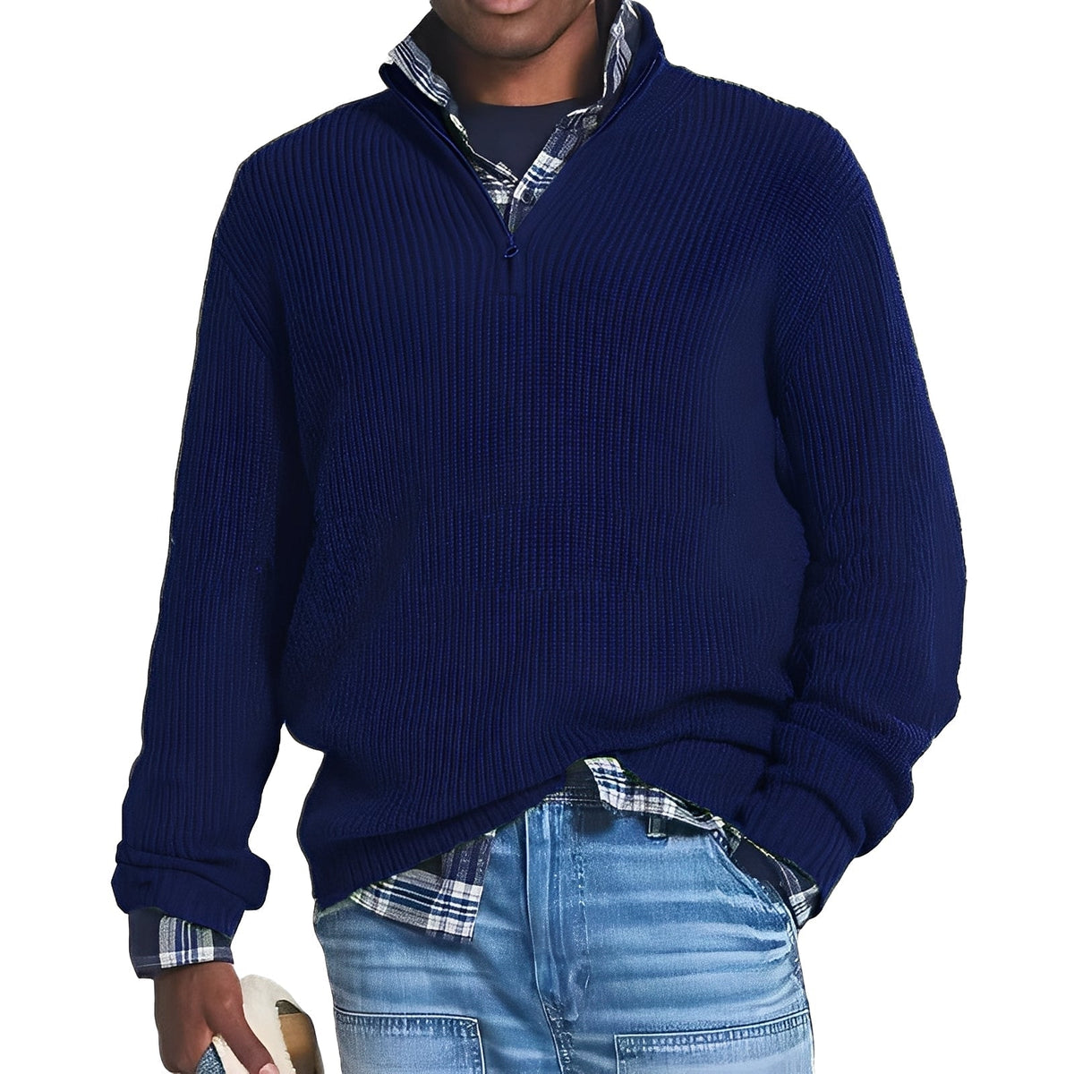 Edward - Modischer Pullover mit halbem Reißverschluss
