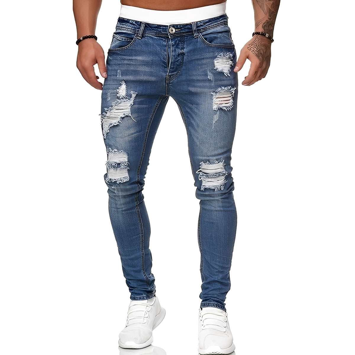Annie - Herren-Skinny-Jeans mit modischen Rissen